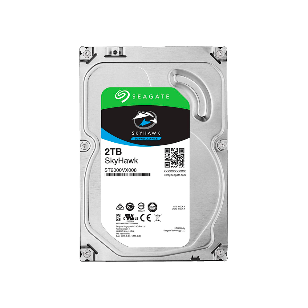 DISCO DURO SATA3 2TB SEAGATE 5900 64MB SKYHAWK ST2000VX008 SURVEILLANCE