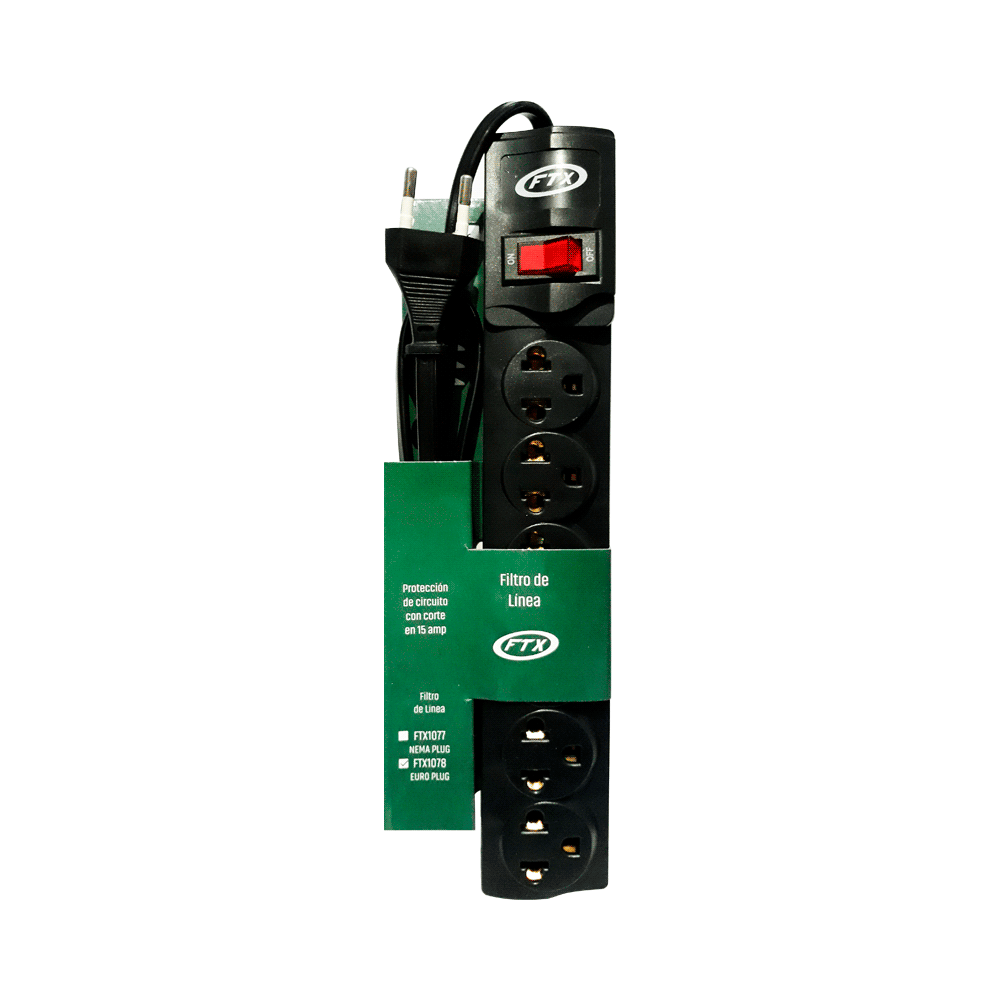FILTRO DE LINEA FTX1078 6 TOMAS EU/BR 110/220