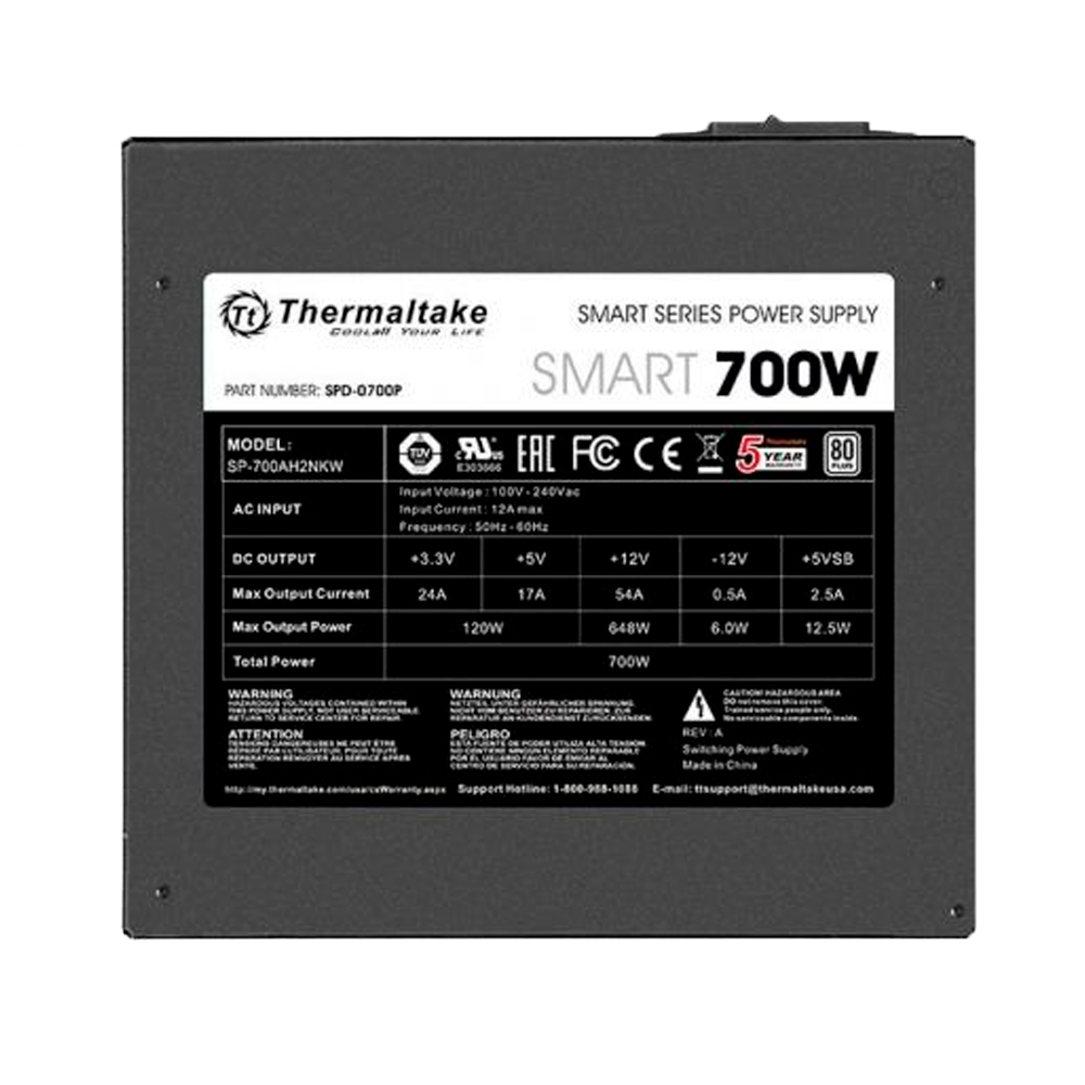 FUENTE THERMALTAKE SMART 700W 80 PLUS WHITE PS-SPD-0700NPCWUS-W