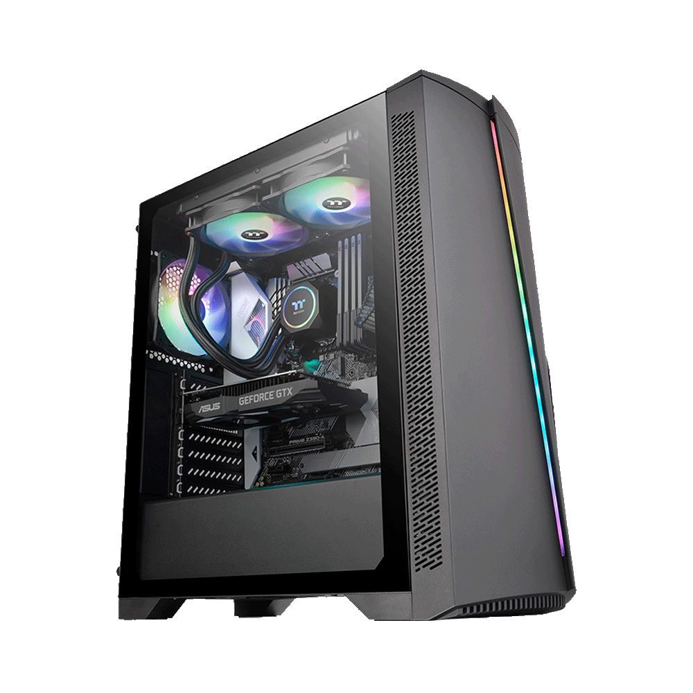 GABINETE THERMALTAKE H350 TG RGB CA-1R9-00M1WN-00 VIDRIO 1FAN ATX NEGRO