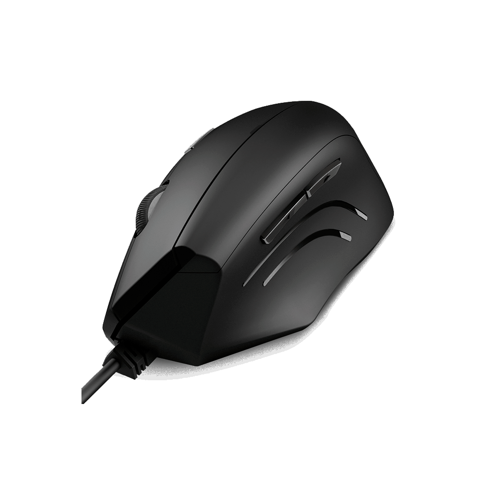 MOUSE ERGONOMICO USB KLIP KMO-505 KREST 1600DPI/6 BOT/DIESTRO/NEGRO