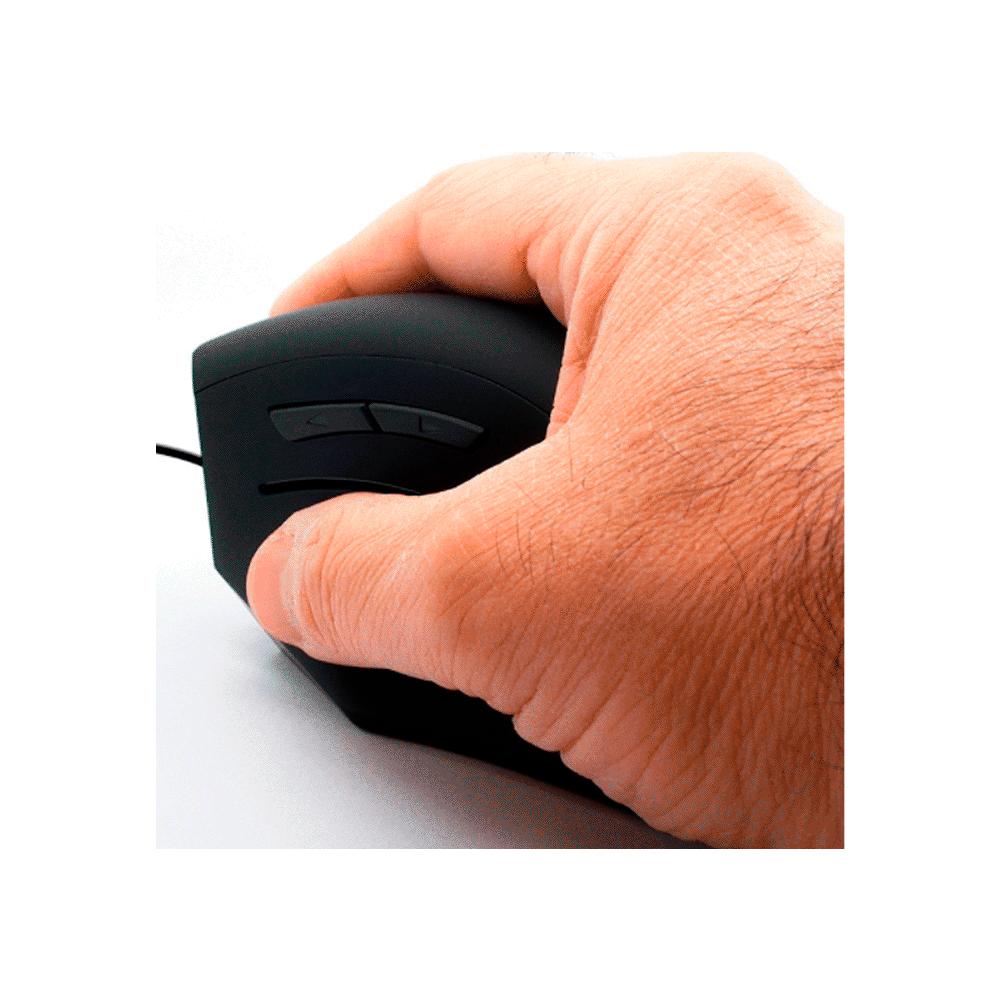 MOUSE ERGONOMICO USB KLIP KMO-505 KREST 1600DPI/6 BOT/DIESTRO/NEGRO
