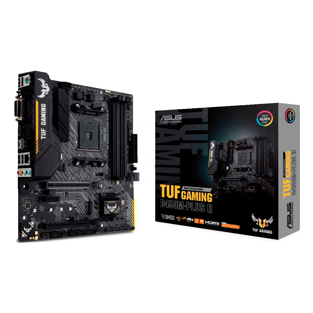 PLACA MADRE ASUS AM4 TUF GAMING B450M-PLUS II S/R/HDMI/DVI/M2/DDR4/MATX/RGB