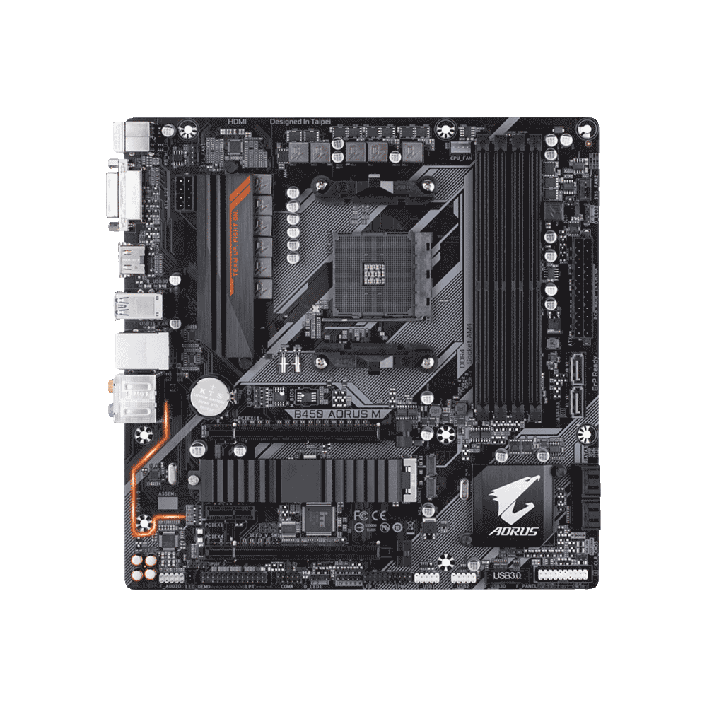 PLACA MADRE GIGABYTE AM4 B450 AORUS M S/R/HDMI/DVI/M2/DDR4/MATX/RGB