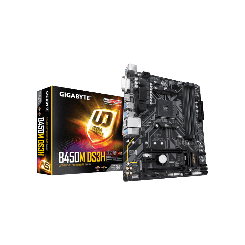 PLACA MADRE GIGABYTE AM4 B450M DS3H S/R/HDMI/DVI/M2/DDR4/MATX/RGB