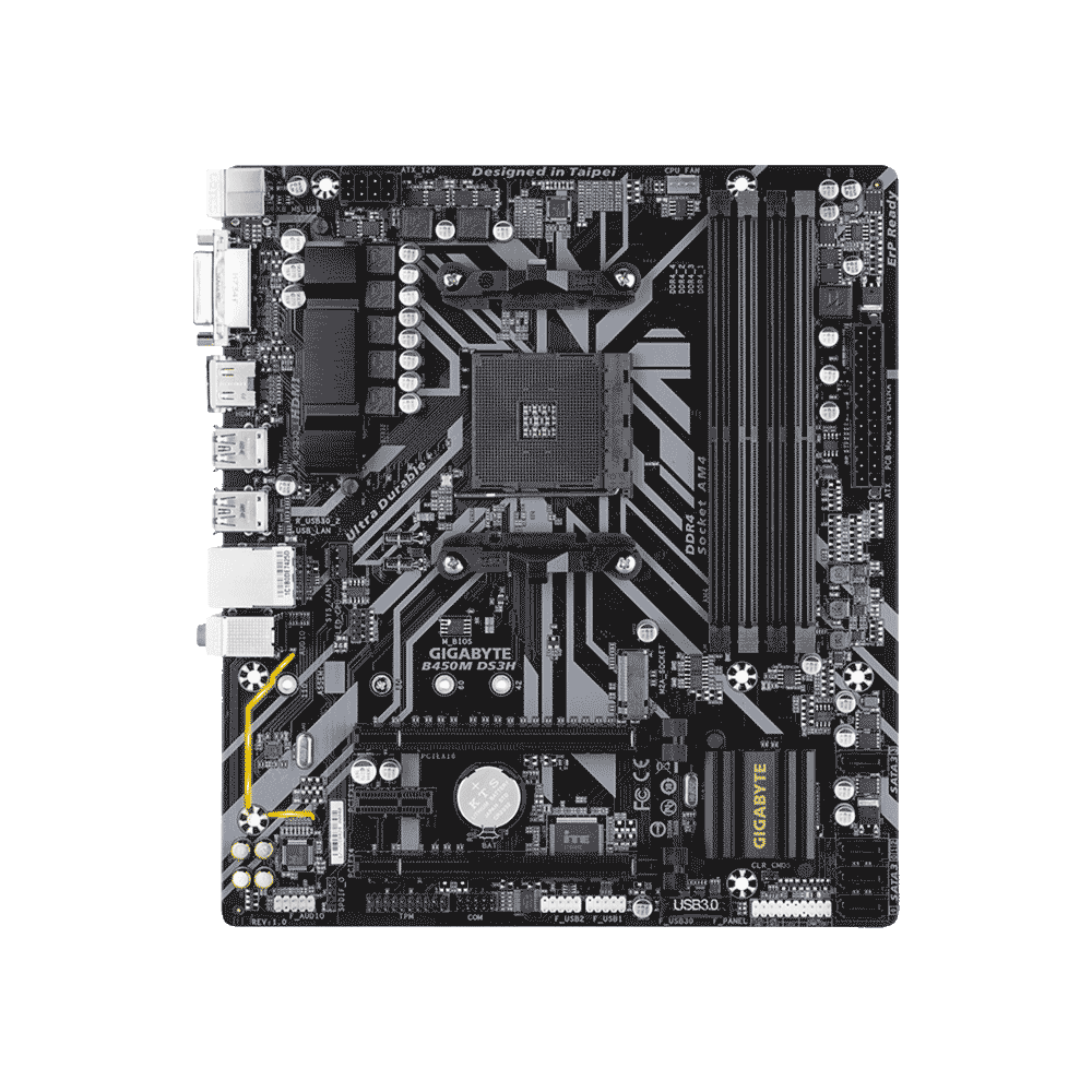 PLACA MADRE GIGABYTE AM4 B450M DS3H S/R/HDMI/DVI/M2/DDR4/MATX/RGB
