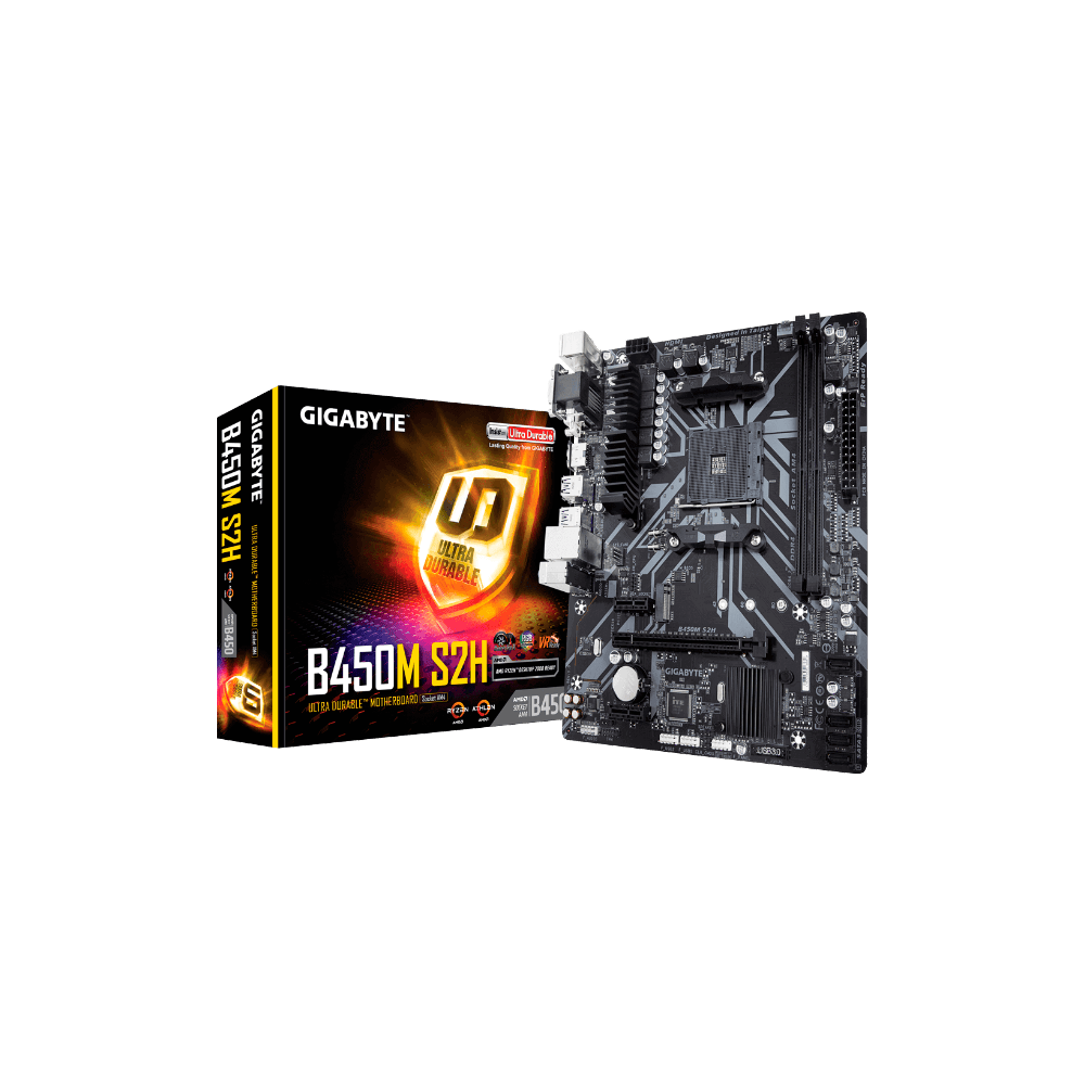 PLACA MADRE GIGABYTE AM4 B450M-S2H V/S/R/HDMI/DVI/M2/DDR4/MATX/RGB