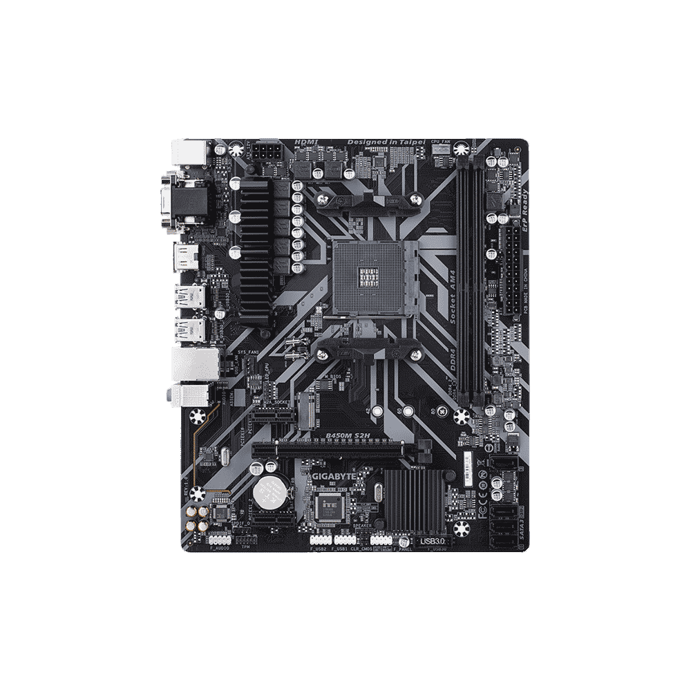 PLACA MADRE GIGABYTE AM4 B450M-S2H V/S/R/HDMI/DVI/M2/DDR4/MATX/RGB