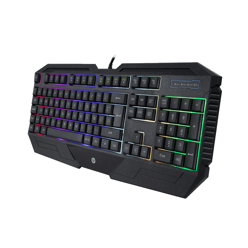 TECLADO GAMER USB HP K110 RETROILUMINADO ESPA�OL/ NEGRO