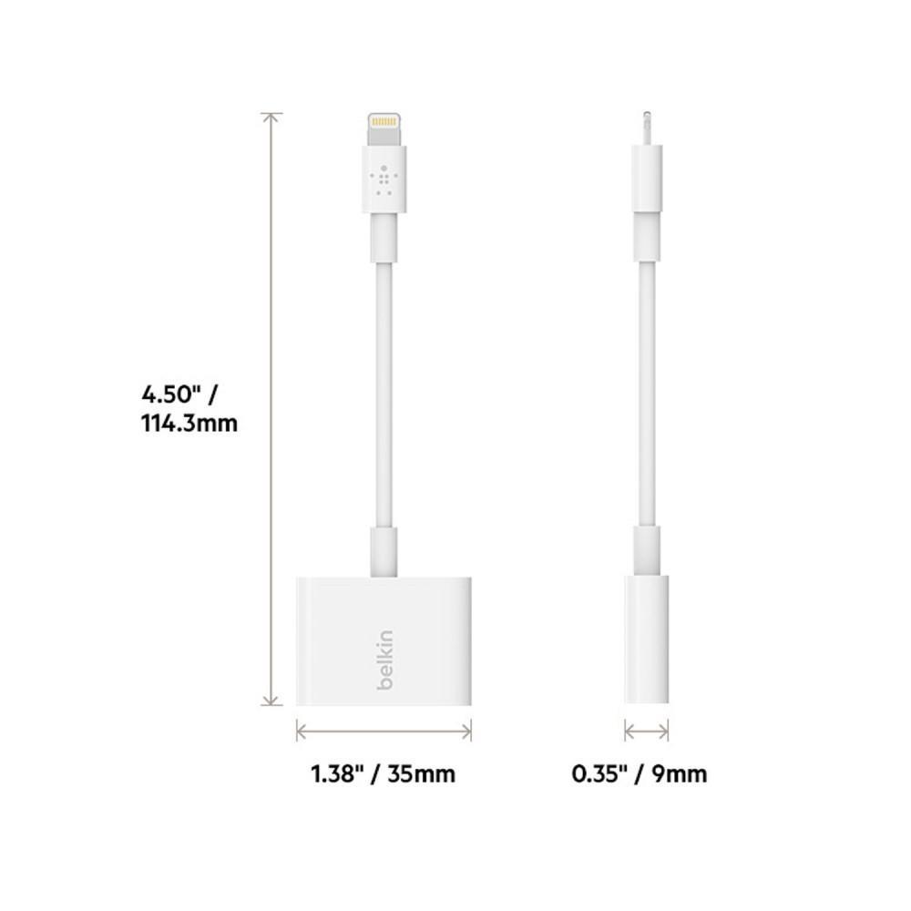 Adaptador Belkin Audio Lightning+Energía Rockstar F8J198BTWHT