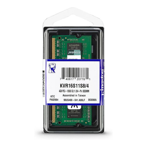 Memoria RAM DDR3 Kingston P/NB 4GB 1600MHz KVR16S11S8/4