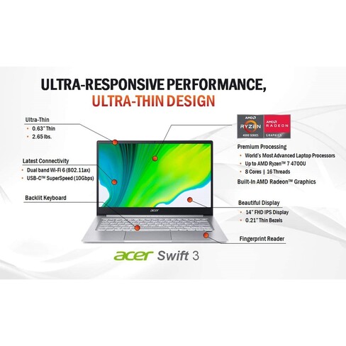 Notebook Acer 14" Ryzen 7 4700U