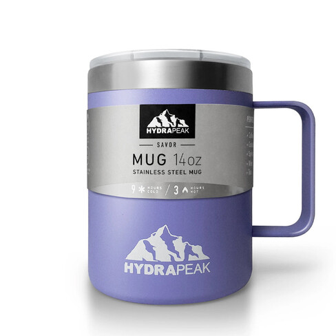 HYDRAPEAK Insulated Travel Mug, Color "Gray" 14oz