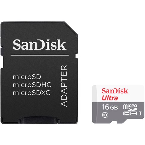Tarjeta de memoria SanDisk Ultra UHS-I microSDHC de 16GB con adaptador SD