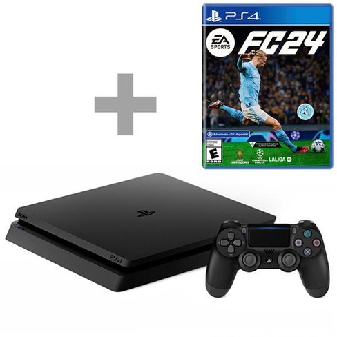 Consola Sony Playstation 4 de 500GB CUH2216A BLACK + Juego para Playstation 4 EA Sports FC 24