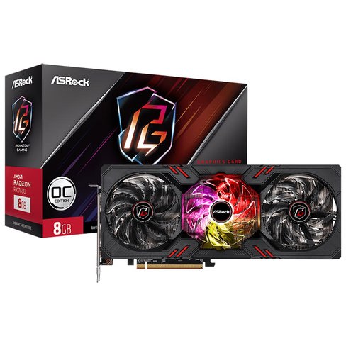 Tarjeta grafica ASRock Phantom Gaming OC 8GB Radeon RX7600 GDDR6 90-GA4BZZ-00UANF