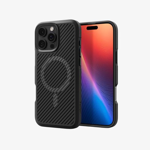 FUNDA PARA CELULAR SPIGEN IPHONE 16 PRO MAX CORE ARMOR MAG FIT MATTE BLACK ACS08024
